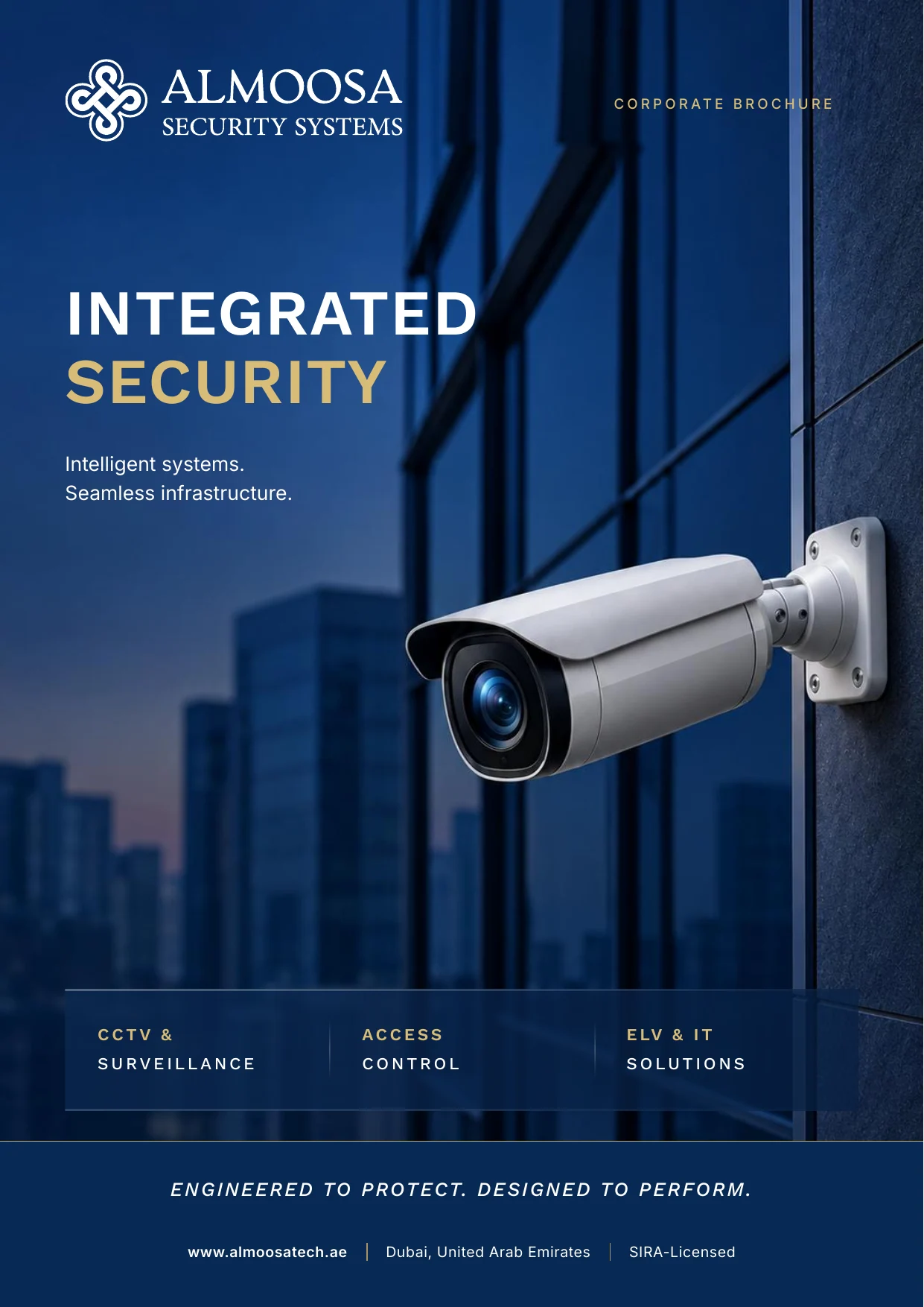 Cover of the Almoosa Security Systems company profile: Integrated Security, CCTV and surveillance, access control, ELV and IT solutions